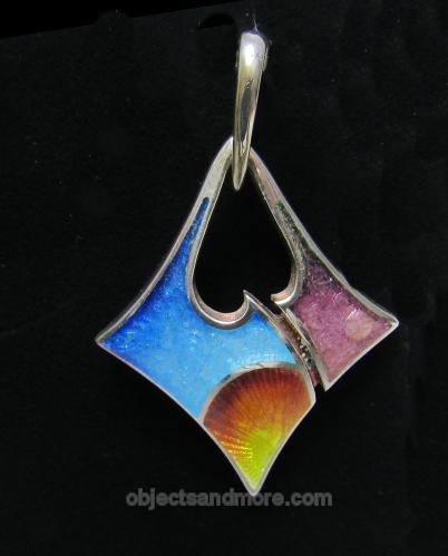 Fine Silver enameled Pendant by MAGICK FUSAGER
